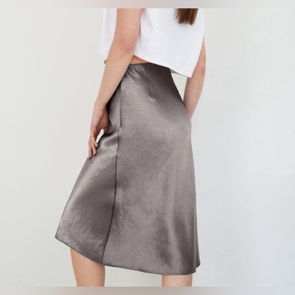 Aritzia Babaton Slip Midi Skirt in Pewder Grey - Picture 2 of 11